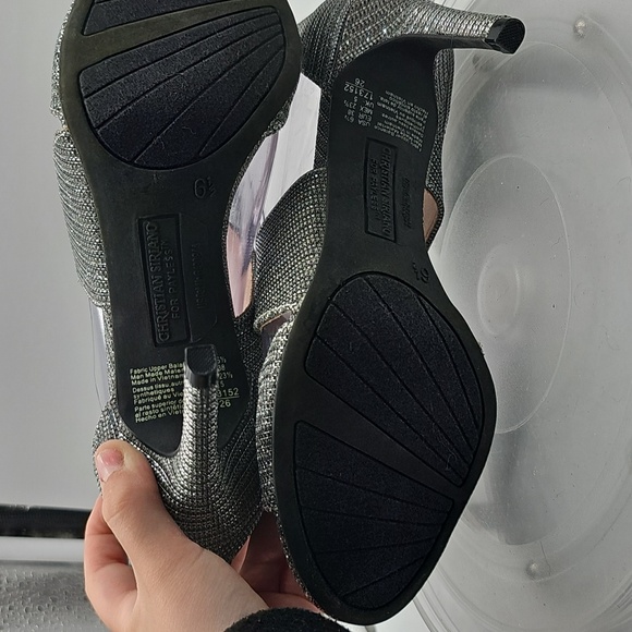 G Christian Siriano Silver Heels Sz 6.5 - Picture 11 of 15